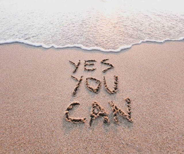 motivation message in the sand