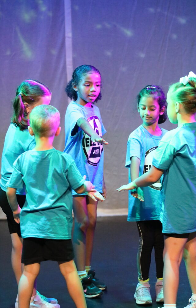children having fun with friends at dance